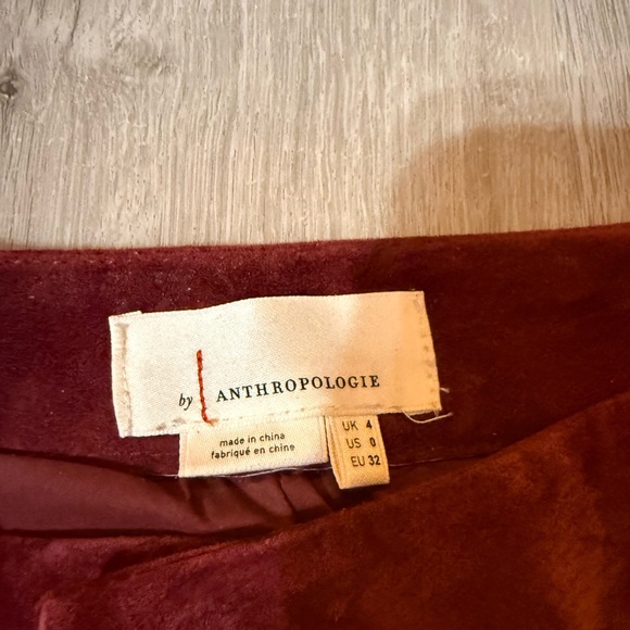 Anthropologie Burgundy Suede Flare Pants - NWT - Picture 7 of 7